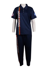 WTV160 Design Contrast Sports Set Hong Kong Representative Sweatshirts Sweaters Sportswear Suppliers front view